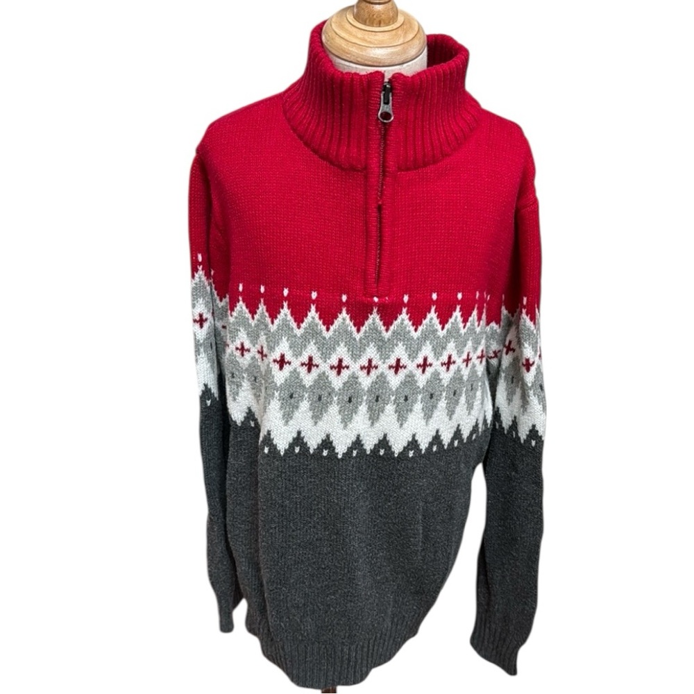 Cozy Gap Kids Fair Isle 3/4 Zip Sweater Ski Lodge Nordic Family Photos
